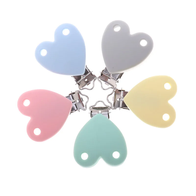 Fkisbox 2pcs Mouse Pacifier Clip Silicone Bead Baby Teether& Plastic Teething Accessories Nipple Clasps Toy DIY Round Koala