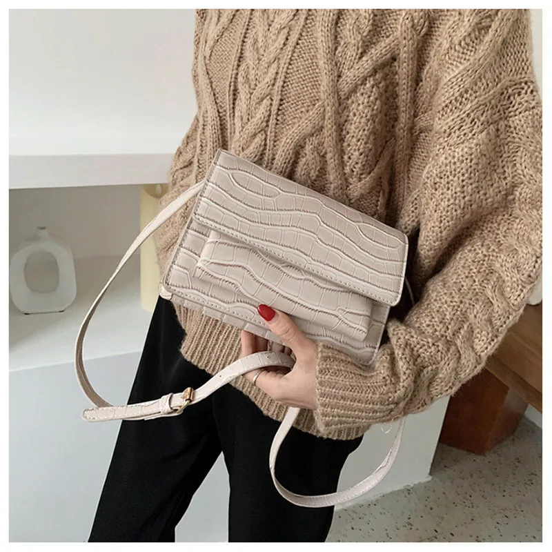 Retro Stone Pattern PU Leather Crossbody Bags For Women 2020 Spring Fashion Shoulder Messenger Bag Lady Travel Purse and Handbag Багаж и