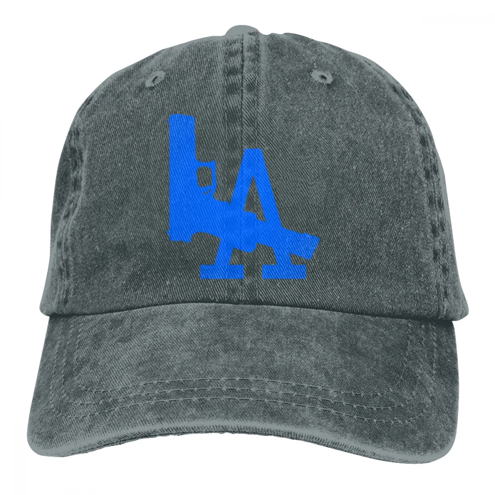 LA Los Angeles пистолет Casquette глубокий Хизер унисекс Мужские Женские джинсовые бейсболка с ремешком кепки Регулируемый Гольф папа шляпа