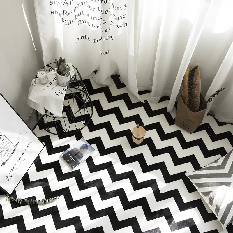 Скандинавский мягкий декоративный ковер прикроватный журнальный столик для