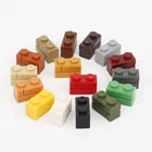 MOC креативные настенные кирпичные строительные блоки 1x2 кирпича DIY обучающие игрушки для детей Классические совместимые сборные частицы C191