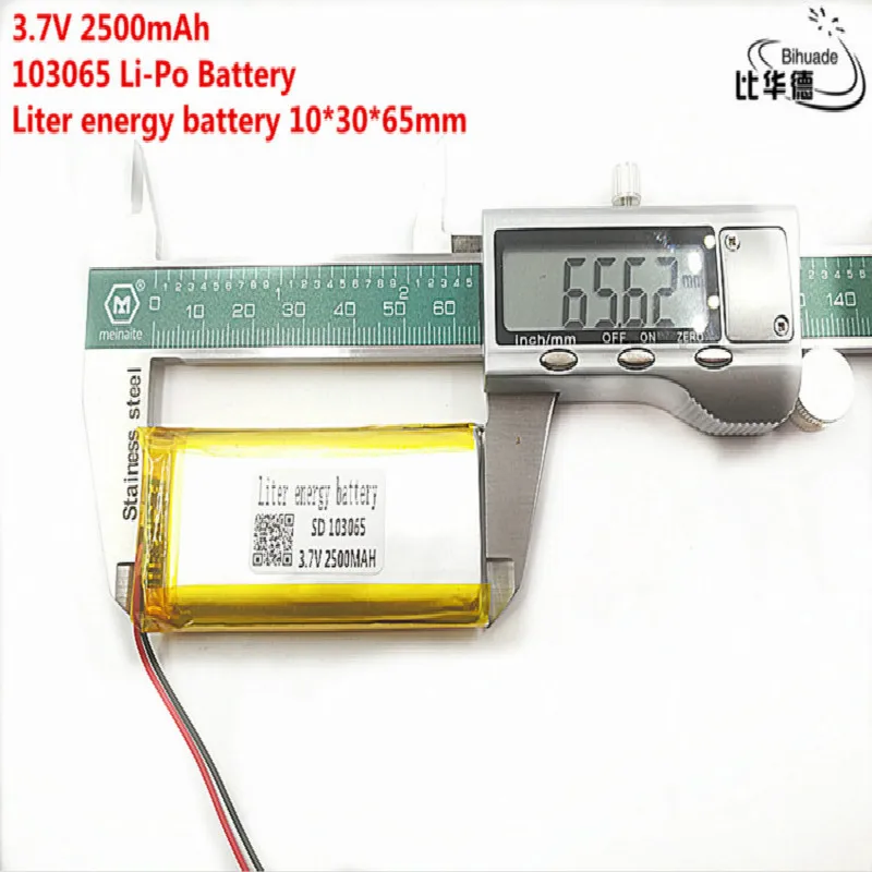 

5pcs Liter energy battery Good Qulity 3.7V,2500mAH,103065 Polymer lithium ion / Li-ion battery for TOY,POWER BANK,GPS,mp3,mp4
