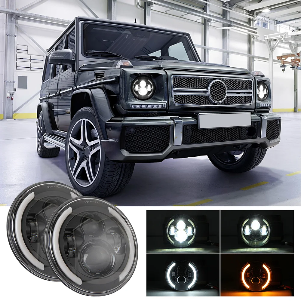 

7inch With Angel Eye Waterproof Round Replacement Parts LED Headlight Driving Safety Car 12V 140W For Wrangler JK JL