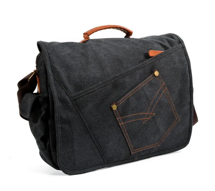 Простая стильная холщовая сумка-мессенджер Мужская Ретро сумка для ноутбука 15 6