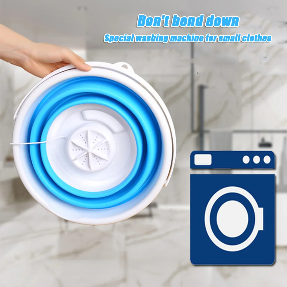 

Newly Folding Laundry Tub Basin Portable Mini Washing Machine Automatic Clothes Washing Bucket FIF66