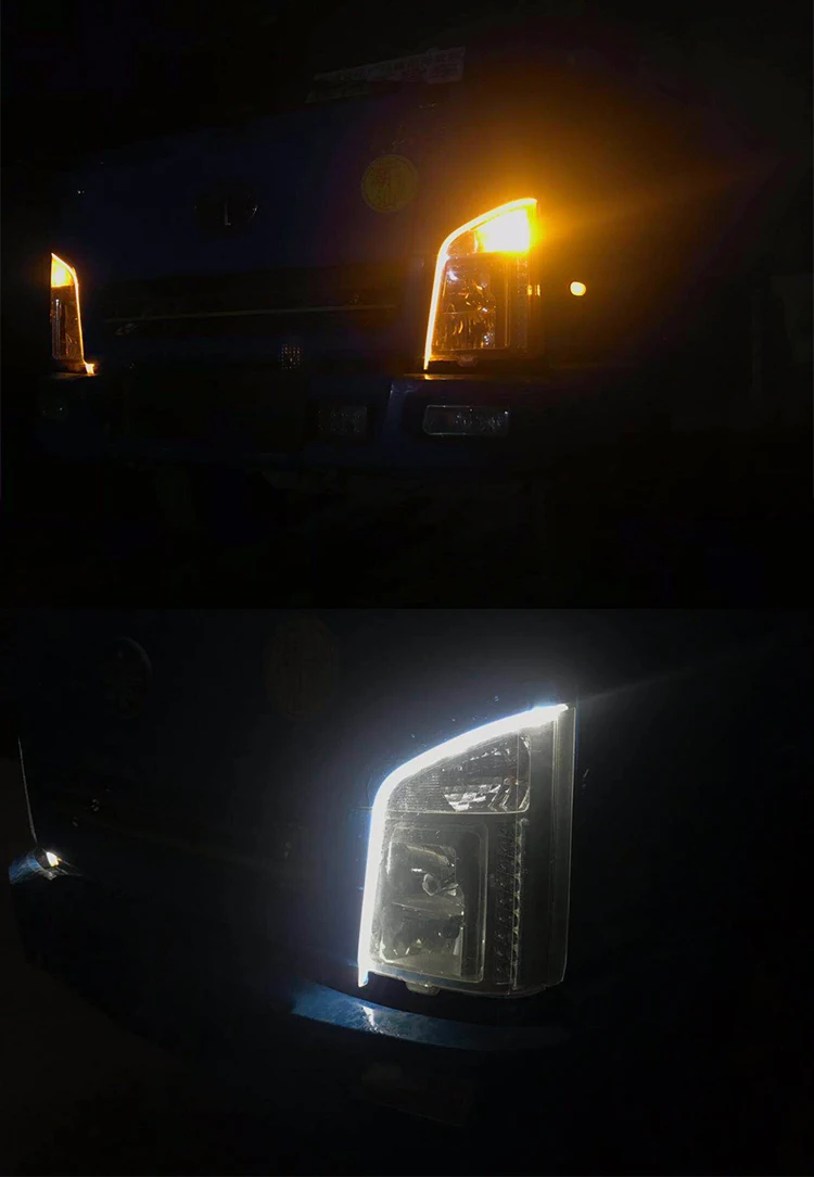 OKEEN 24 В гибкий универсальный грузовик led DRL Дневной ходовой светильник с потоками указатель поворота светильник s для грузовика автомобильный светильник s водонепроницаемый