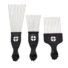 Расческа афро-металлическая для парикмахерских, инструмент для ухода за волосами, 3 размера