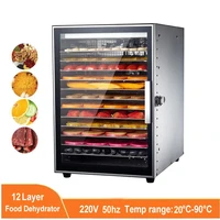 12 layer 800w food dehydrator dryer fruit dryer commercial stainless steel food dryer dried vegetables and pet snacks