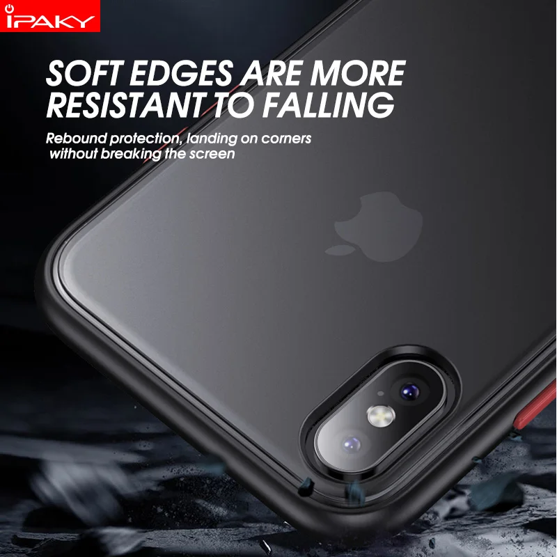 Для iPhone XS XR чехол Magic Shadow IPAKY XS MAX чехол с цветными кнопками TPU PC Гибридный противоударный чехол для iPhone 8 7 6 6s Plus чехол