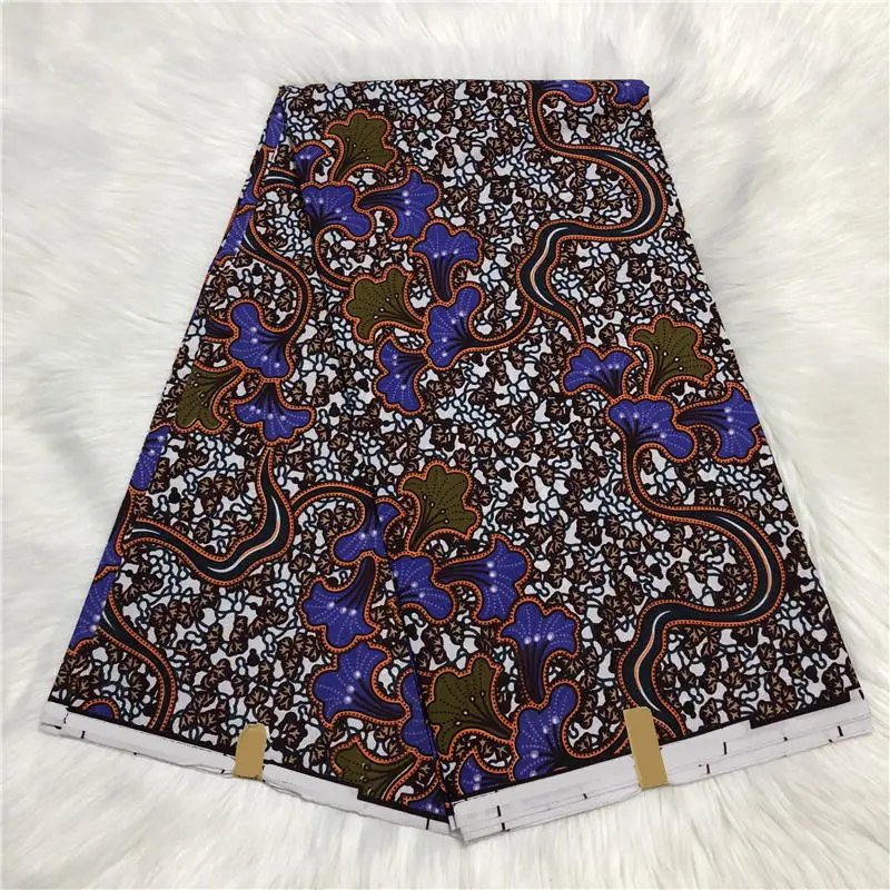 Черный полиэстер качество нигерийский Анкара печать настоящая ткань печатный