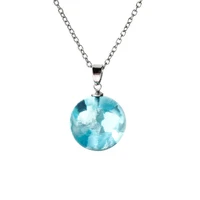 blue sky white cloud necklace spherical resin little flying bird eagle sky cloud jewelry terrarium necklace