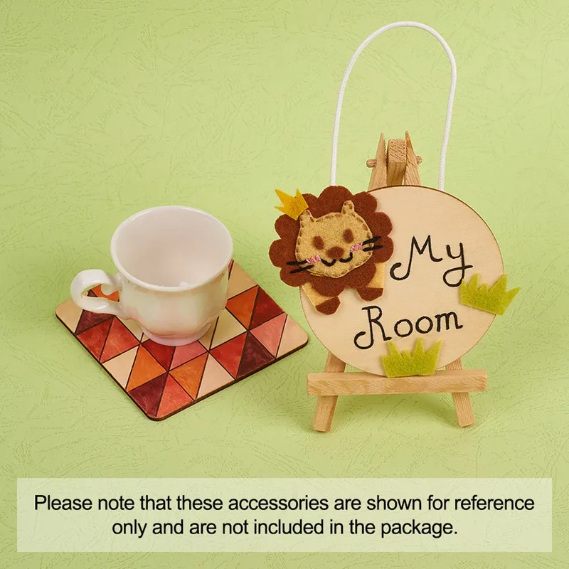 

24pcs/set Cross Square Flat Round Bone Cedar Wood Cabochons BurlyWood for Jewlery Making Decoration