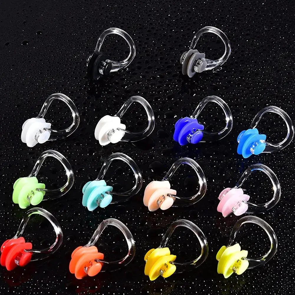 

10pcs/lot W30 Reusable Soft Silicone Swimming Nose Clip Comfortable Diving Surfing Swim Nose Clips Color