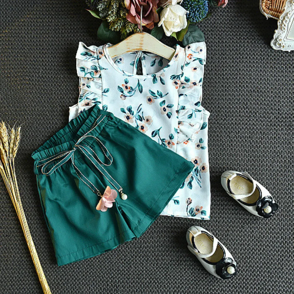 Новая дизайнерская детская одежда комплект одежды для девочек в Корейском стиле