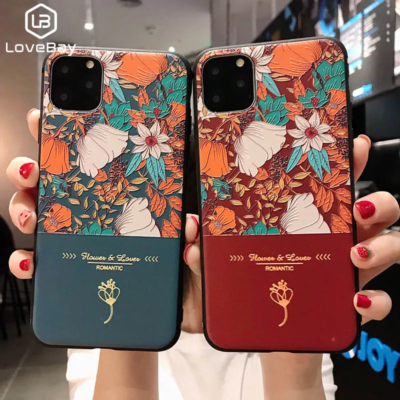 Lovebay элегантные розовые чехлы для телефонов с изображением цветов iPhone 11Pro Max X XR Xs