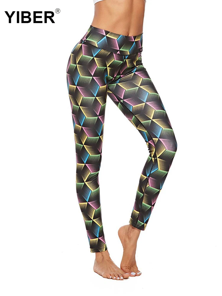 Леггинсы для фитнеса с 3D Цифровым принтом лоскутные обтягивающие леггинсы
