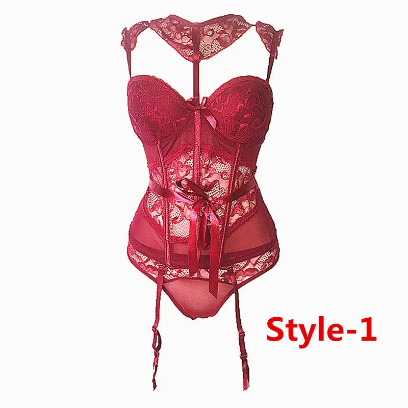 wine red Varsbaby, сексуальные кружевные стринги, комплект нижнего белья, бантик, форма, боди, жилет, комплект нижнего белья, пуш-ап, дышащий бюстгальтер и трусики, набор - Цвет: wine red