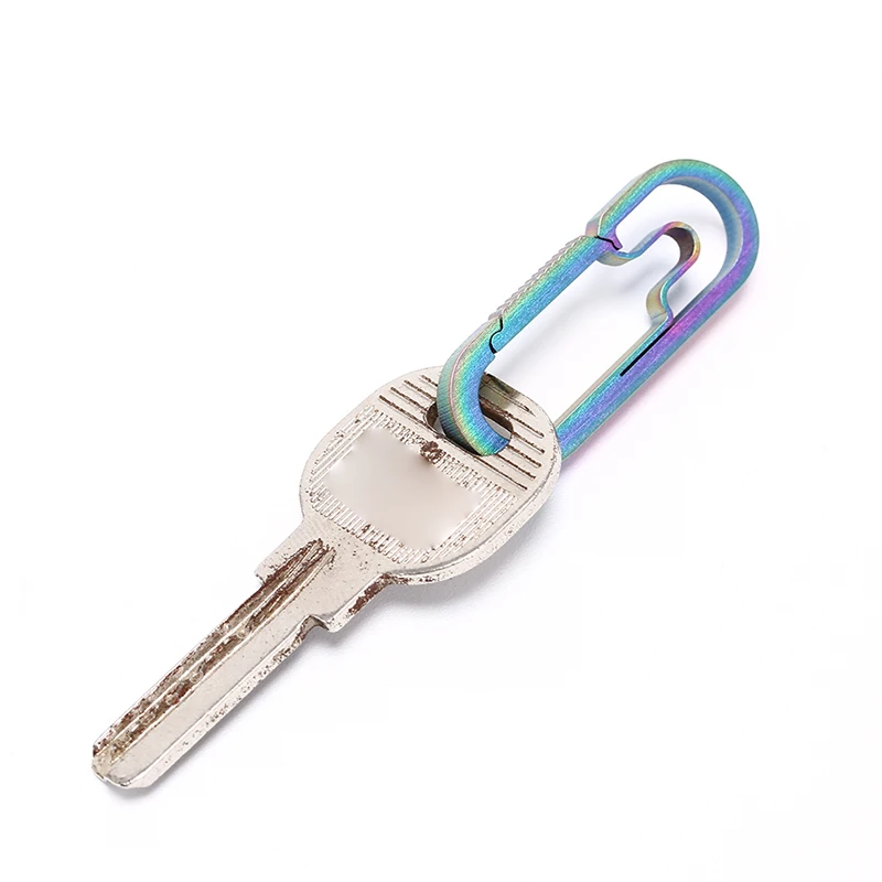 

1 pc 4cm Titanium Alloy Outdoor Camping Carabiner Titanium Alloy Keychain Hanging Buckle Snap Hooks