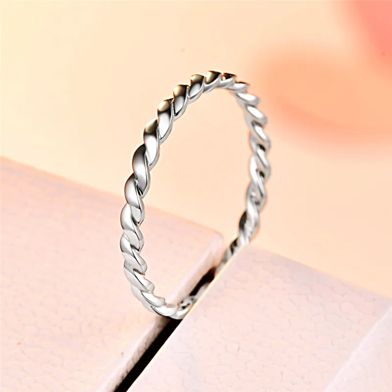 Elegant Ladies Fine Jewelry Clear 5MM White CZ S925 Sterling Silver Rings for Women Wedding Fashion Accessories With Box | Украшения и