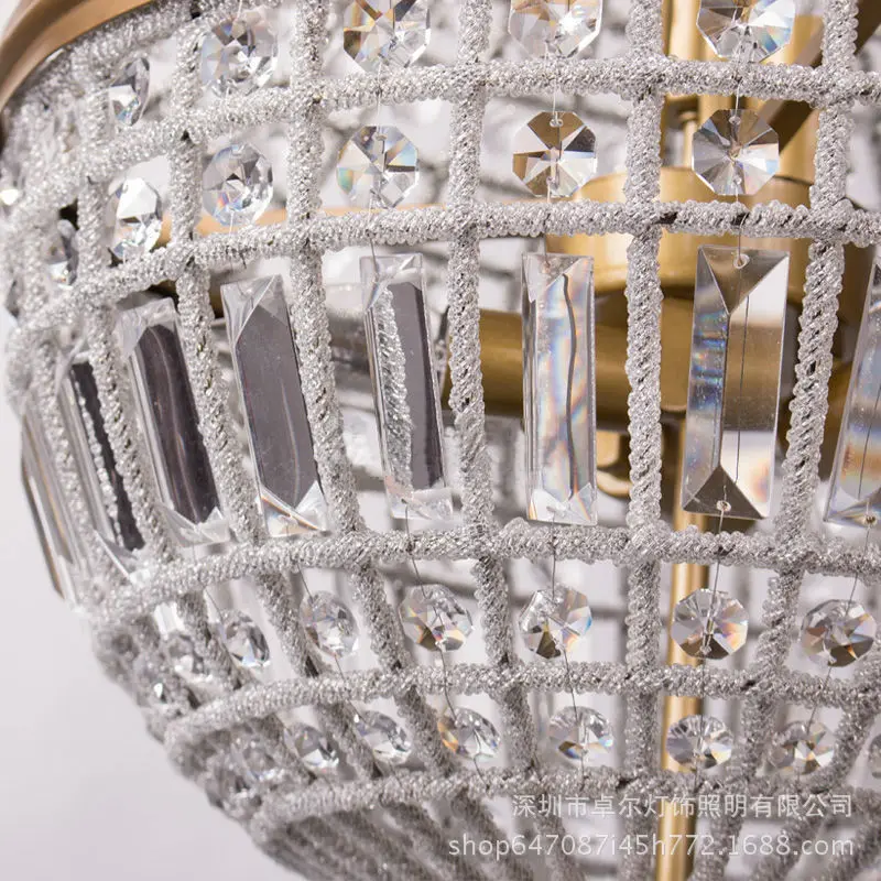 

French neoclassical Kaspersky crystal chandelier retro European style dining room villa bedroom chandelier