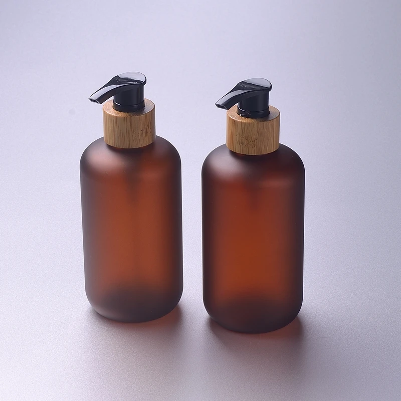 amber bottles 150 г 250 г матовый Янтарный ПЭТ пластиковый косметический контейнер банка для крема с бамбуковыми деревянными крышками 8 унций косметический контейнер для крема для лица - Цвет: amber bottles