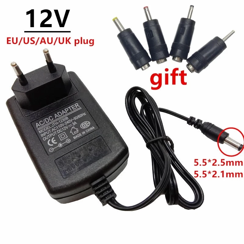 Adaptador de corriente Universal de 220v a 12 v, fuente de alimentación de 12 V, 1,25a, 1,5a, 2A, 2A, 2,5a, 3A, CA/CC