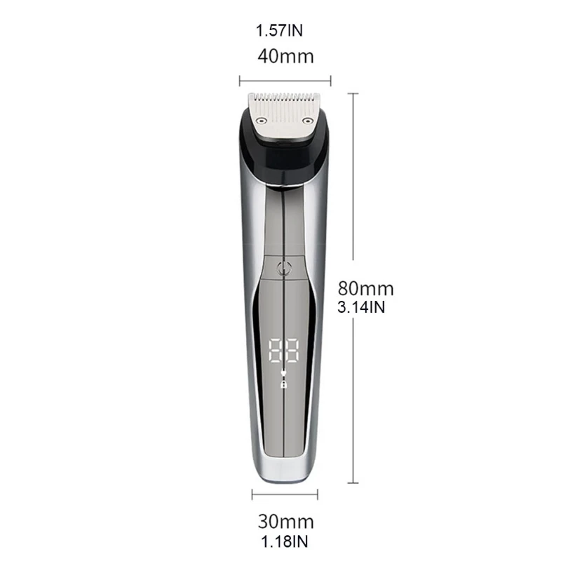 

5 in 1 Electric Hair Clippers for Men Nose Beard Trimmer Cordless USB Rechargeable LCD Display Multifunctional Razor Travel