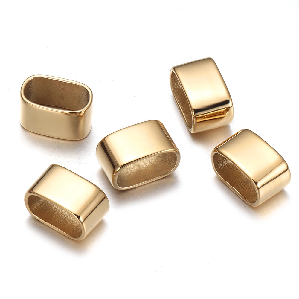 Бусины-слайдеры из нержавеющей стали с большим отверстием для браслетов