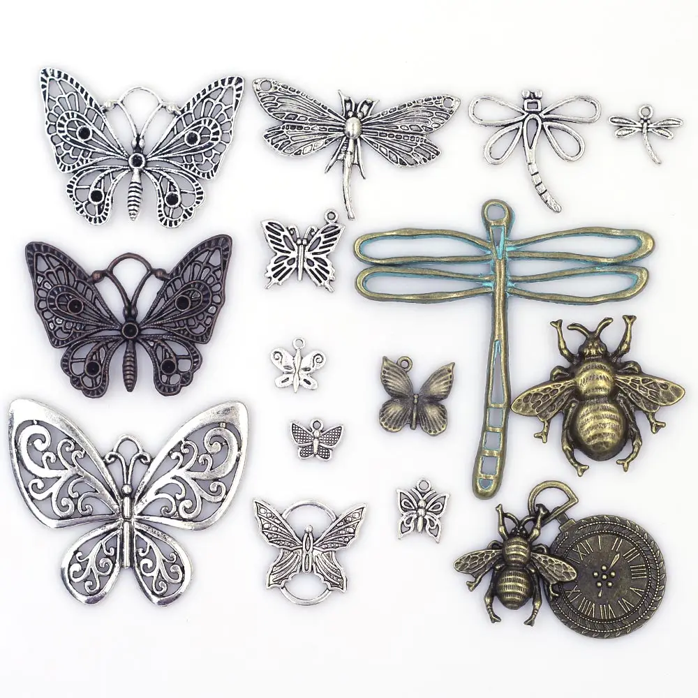 

20g Pendants Butterfly Dragonfly Bee Insect Animal For Charms Necklaces Jewelry DIY Finding
