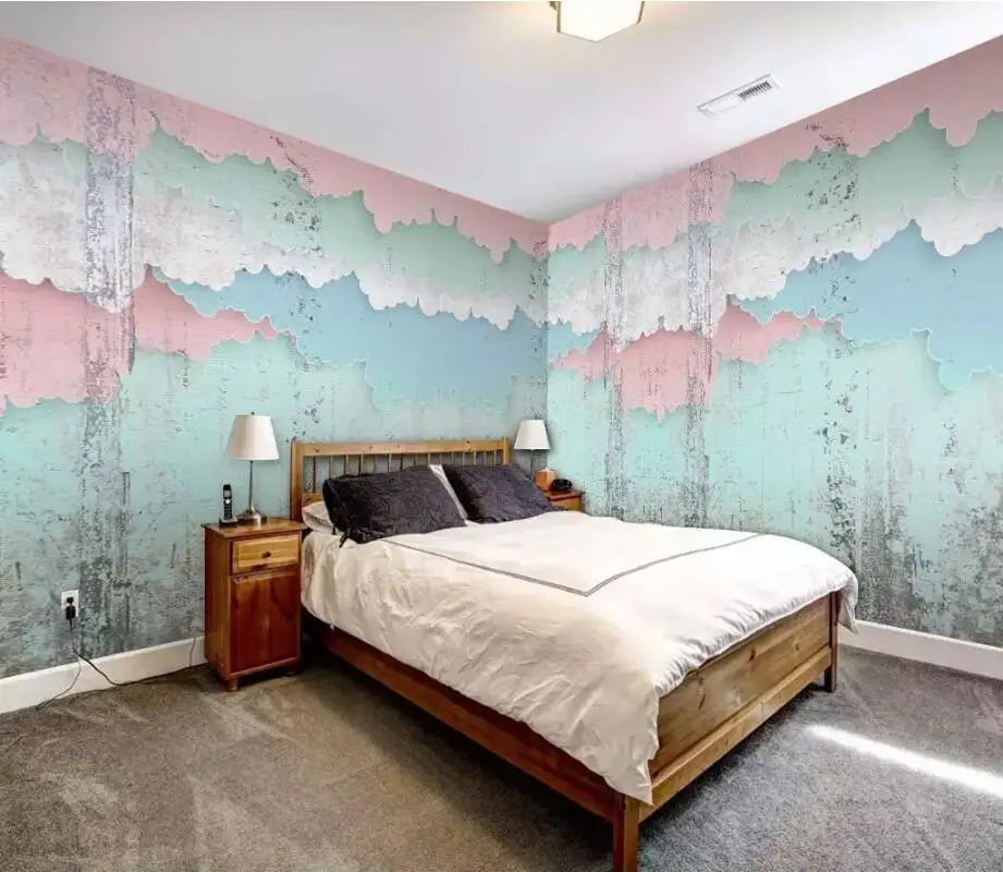 3D обои Milofi на заказ роспись большая детская комната мальчик девочка облако фон