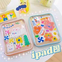 PVC iPad Pouch Bag Cute Cartoon Korean Inner Bag for iPad Pro 11 10.5 10.2 10.9 Air 4 Case 2020 Tablet Sleeve Pouches Case