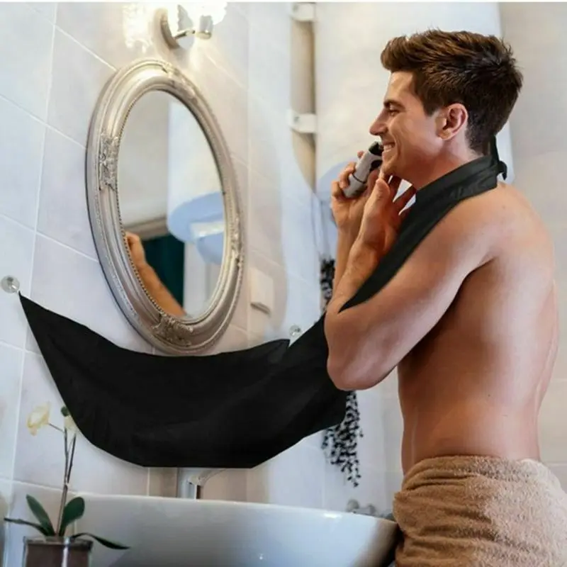 

Человек фартук для ванной комнаты мужской черный передник для Бороды Волос передник для бритья для мужчин Водонепроницаемый цветочные тка...