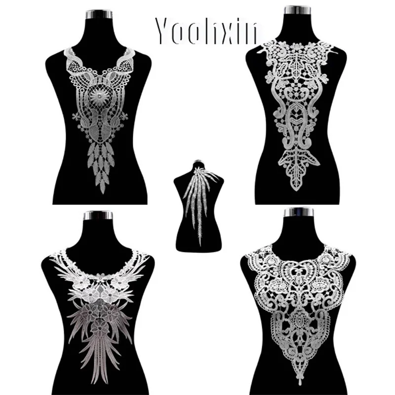 Роскошная белая Цветочная вышивка кружевная ткань отделка лента сделай сам