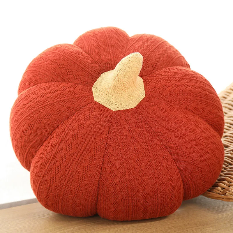 

Creative Pumpkin New Halloween Knitted Woolen Pumpkin Pillow Model Room Decoration Sofa Cushion Kids Plush Stuffed Pillow Gift