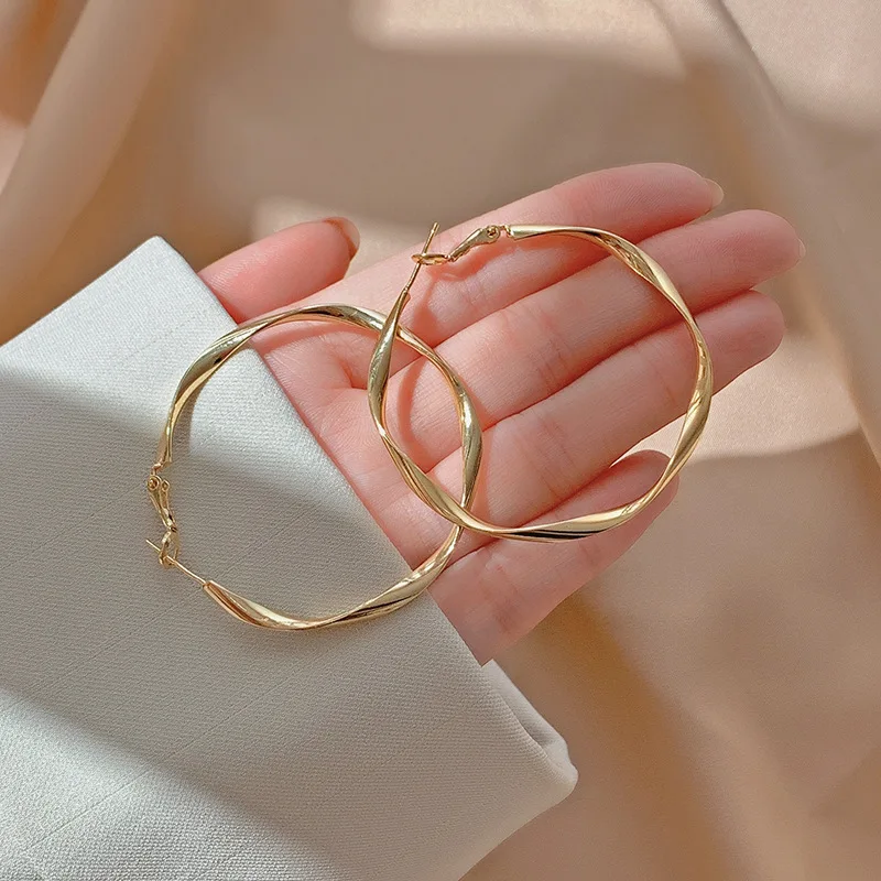 Большие серьги-кольца для женщин круглые женские Ушные Кольца золотого цвета