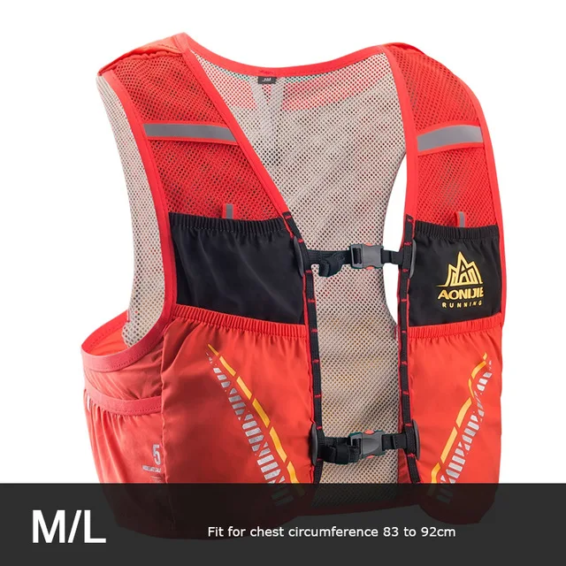 Orange M-L AONIJIE C933 2.5L гидратации рюкзак сумка Жилет Жгут воды мочевого пузыря Туризм Кемпинг бег марафон гонки спорт - Цвет: Orange M-L