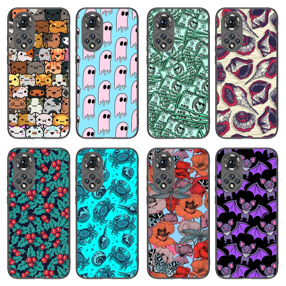 

Cover For Huawei P30 P40 P50 Pro Mate 40 40PRO PLUS HONOR 50 50Pro 50SE Cute Pattern Non-Slip Frame Phone Case