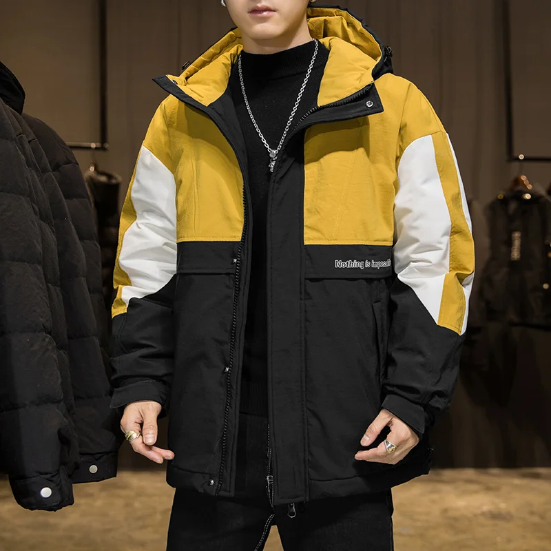 Мужской пуховик с воротником-стойкой теплая Повседневная куртка-пуховик защитой