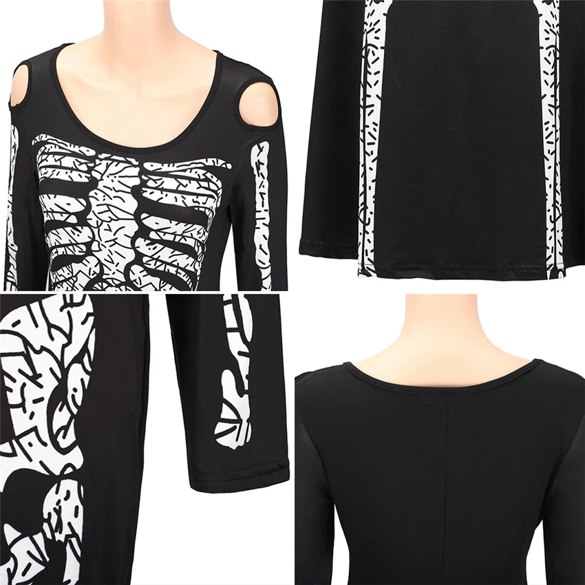 Хэллоуин Страшные костюмы для женщин Костюм Скелета карнавал призрак зомби