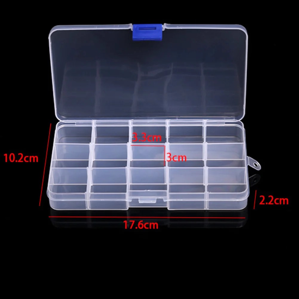 Прозрачная пластиковая шкатулка для ювелирных изделий 5 цветов 15 ячеек | Дом и сад