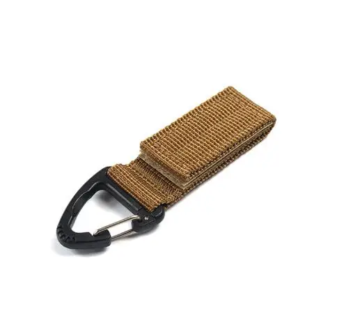 Khaki 1 шт. Открытый Инструмент Тактический нейлоновая лента вешалка Многофункциональный Карабин рюкзак крючок для ключей ремень пряжка Кемпинг Аксессуары - Цвет: Khaki