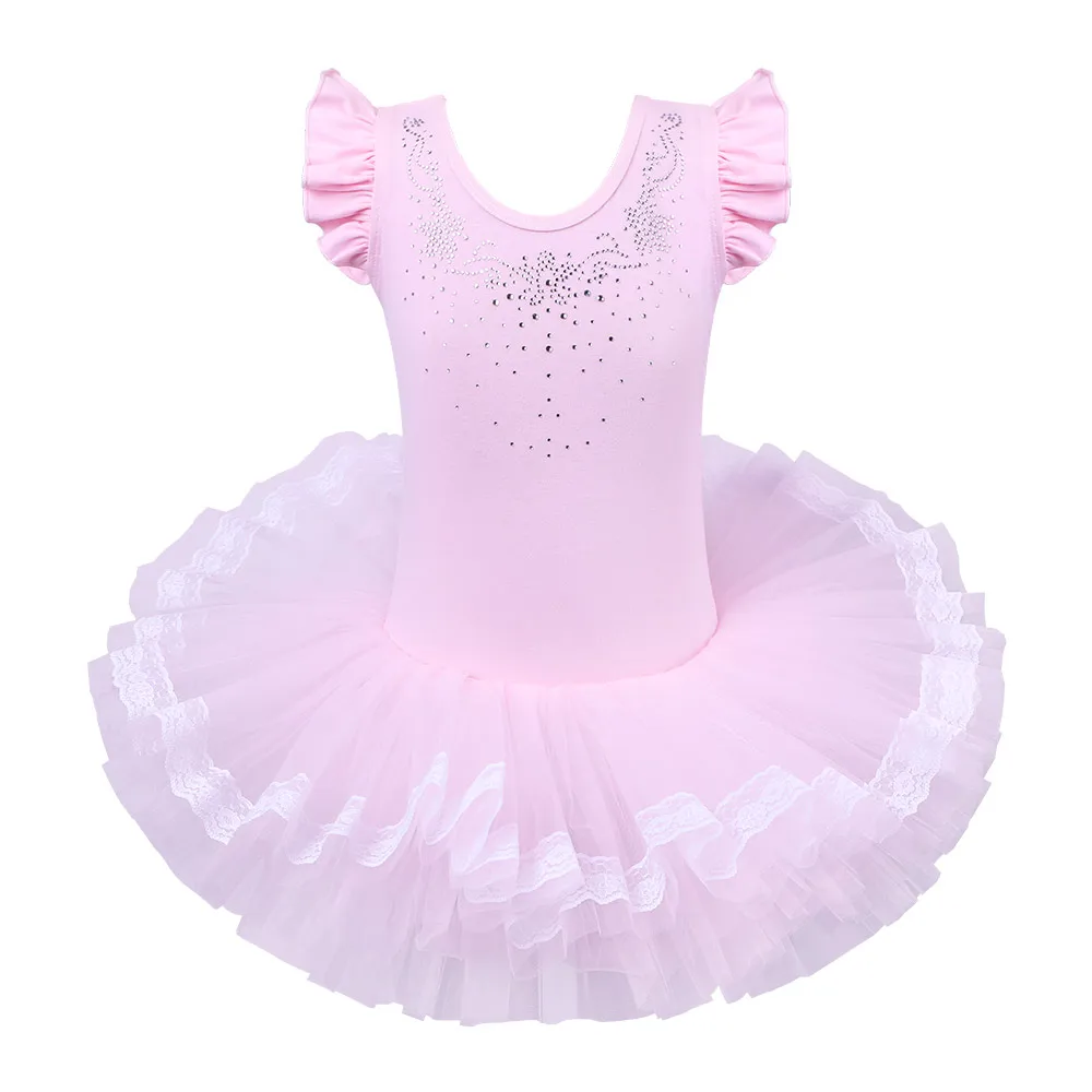 

BAOHULU Children Ballet Dress Diamond Decro Dance Wear Pink Dress for Girls Ballerina Tulle Skirted Leotard for Girls Dresses