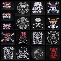 skeleton skull patches for clothing punk biker patch badges iron on stickers cloth patch embroidered decorative diy jacket jeans