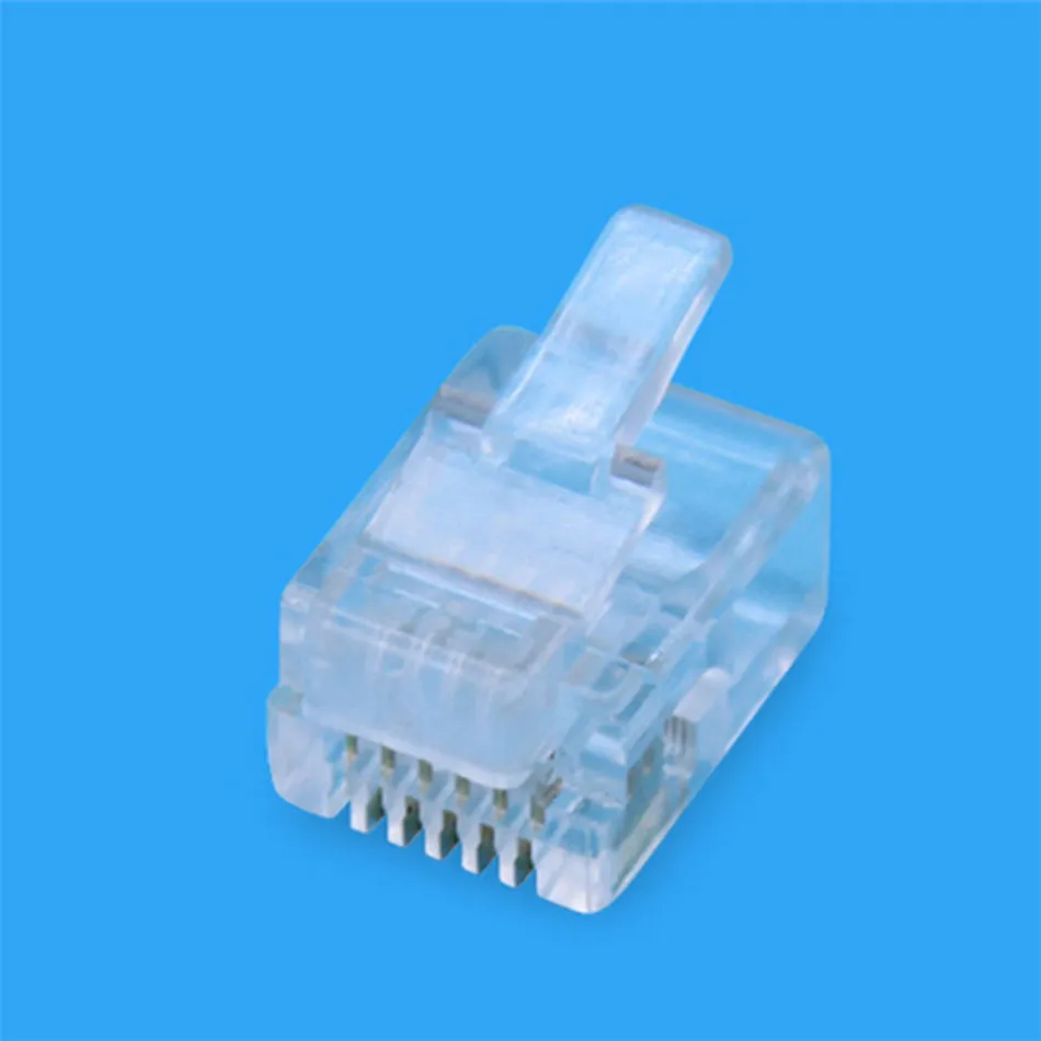 

Wholesale RJ12 6P6C Ethernet Plug Connectors For Networking Cable Network RJ 12 Telephone Connectors PC + Copper Material