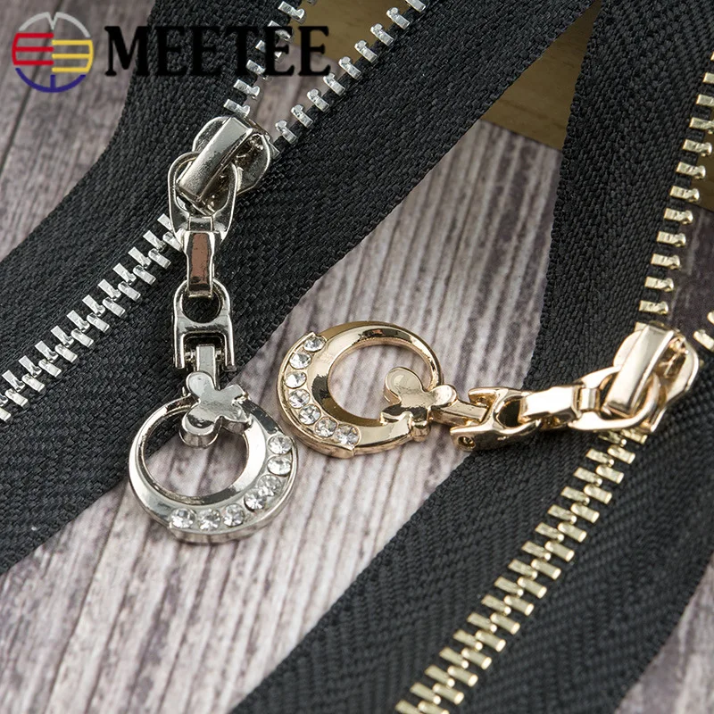 Meetee, 3 шт., 11-25 см, 3#, металлическая молния, закрытый конец, золото, серебро, зуб, луна, тяга, молния, замок, сделай сам, сумка, одежда, Швейные аксессуары, ZA005