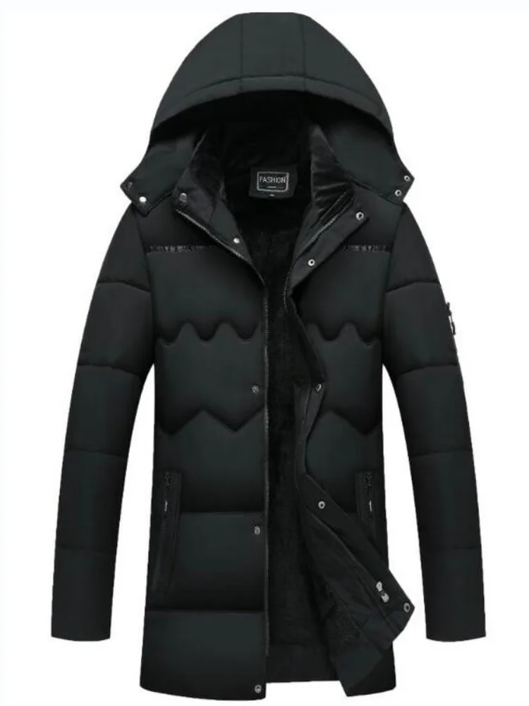 Hooded Black Men Winter Jacket 2021 New Fashion Warm Hip Hop Streetwear Man Jacket and Coat Windproof Male Parkas Winter Jacket