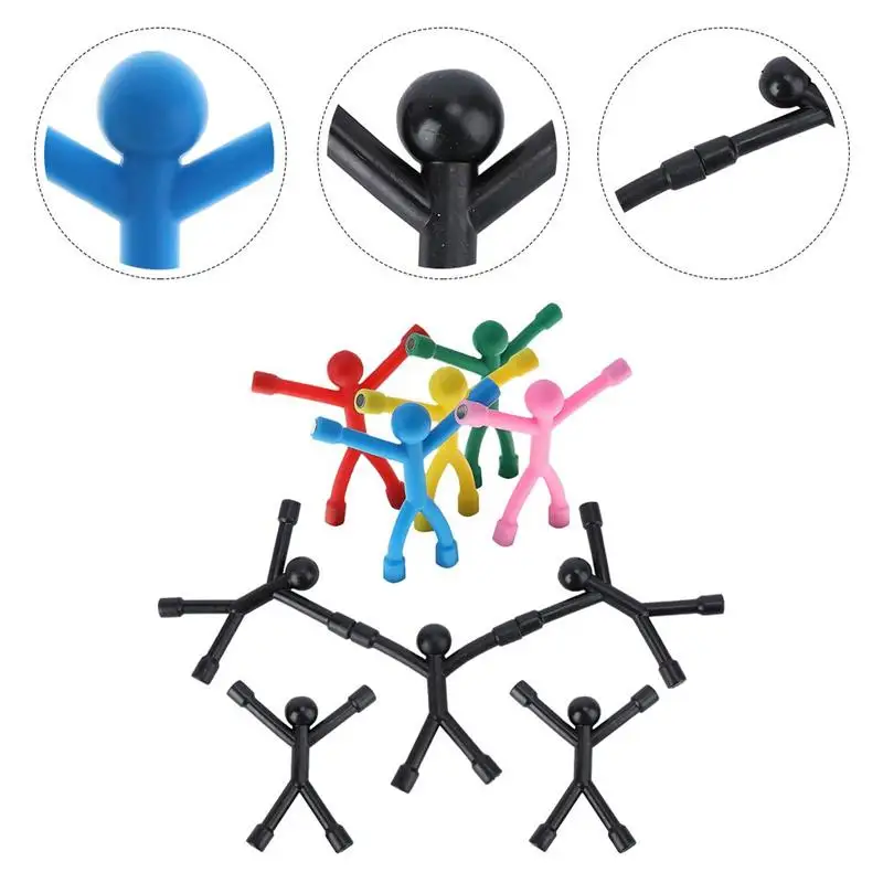 

10pcs Key Hooks Funny Man Shape Hook Magnetic Hook Durable Storage Hooks