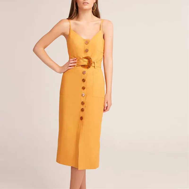 Женская бесшовная плотно прилегающая юбка платье 2019 Лето Спагетти ремень