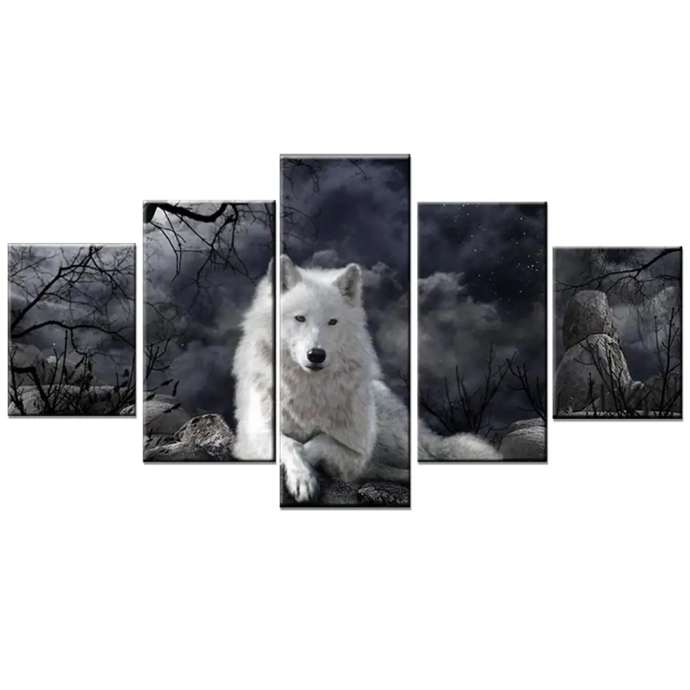 Картина маслом с изображением животных волков модная картина для украшения дома