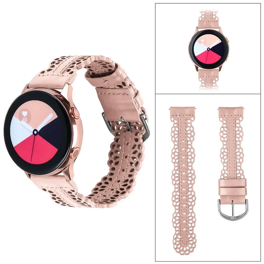 Toyouths Leather Watch Band for Samsung Galaxy Watch 3 41mm Clasp Strap 20mm Wristband Replacement for Samsung Galaxy Active